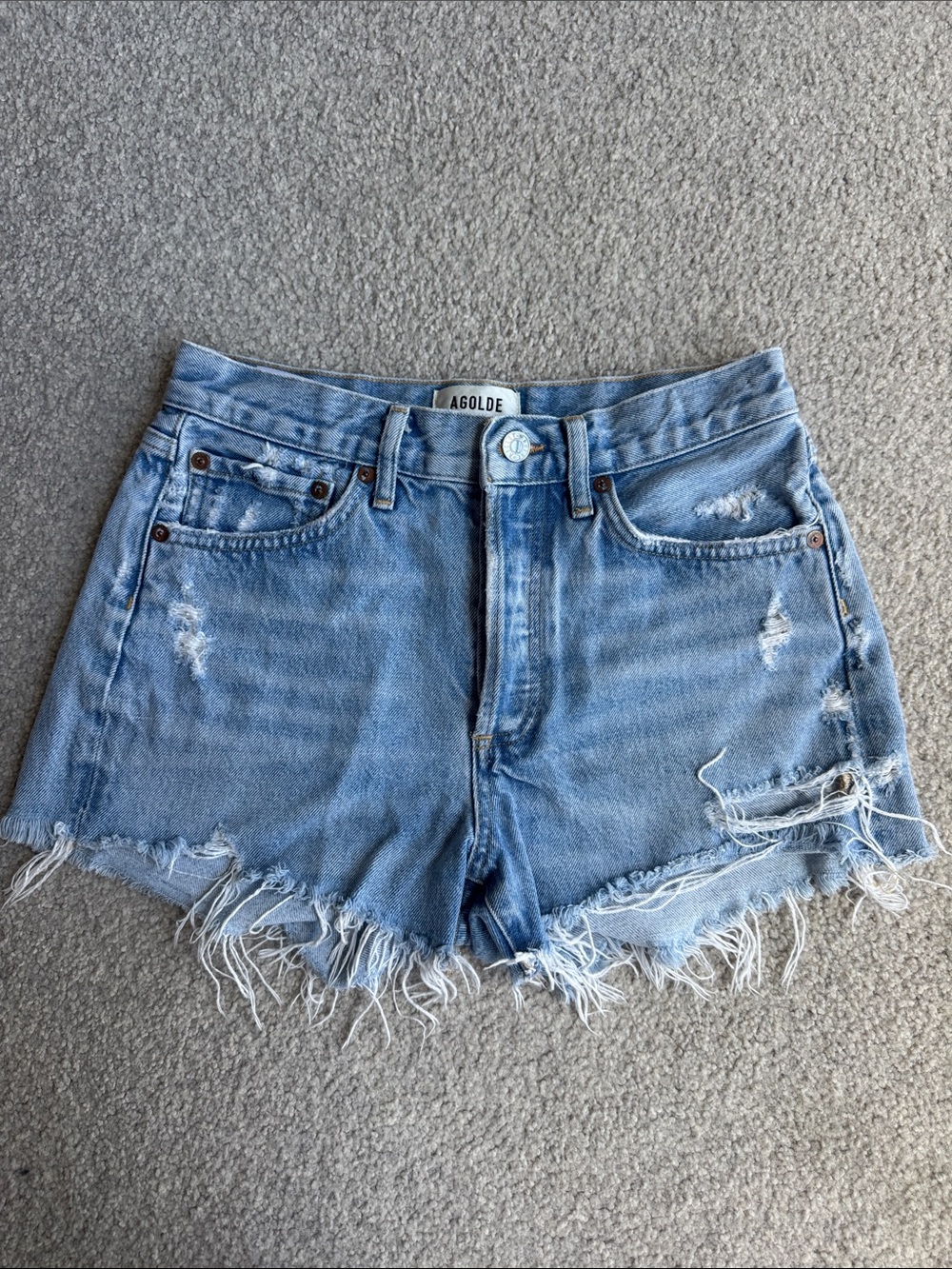 Agolde Parker Distressed Denim Shorts